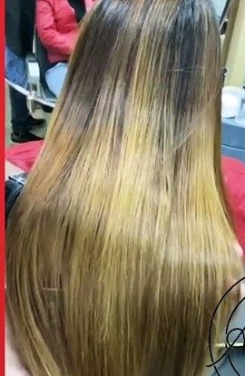 Long hair with caramel balayage