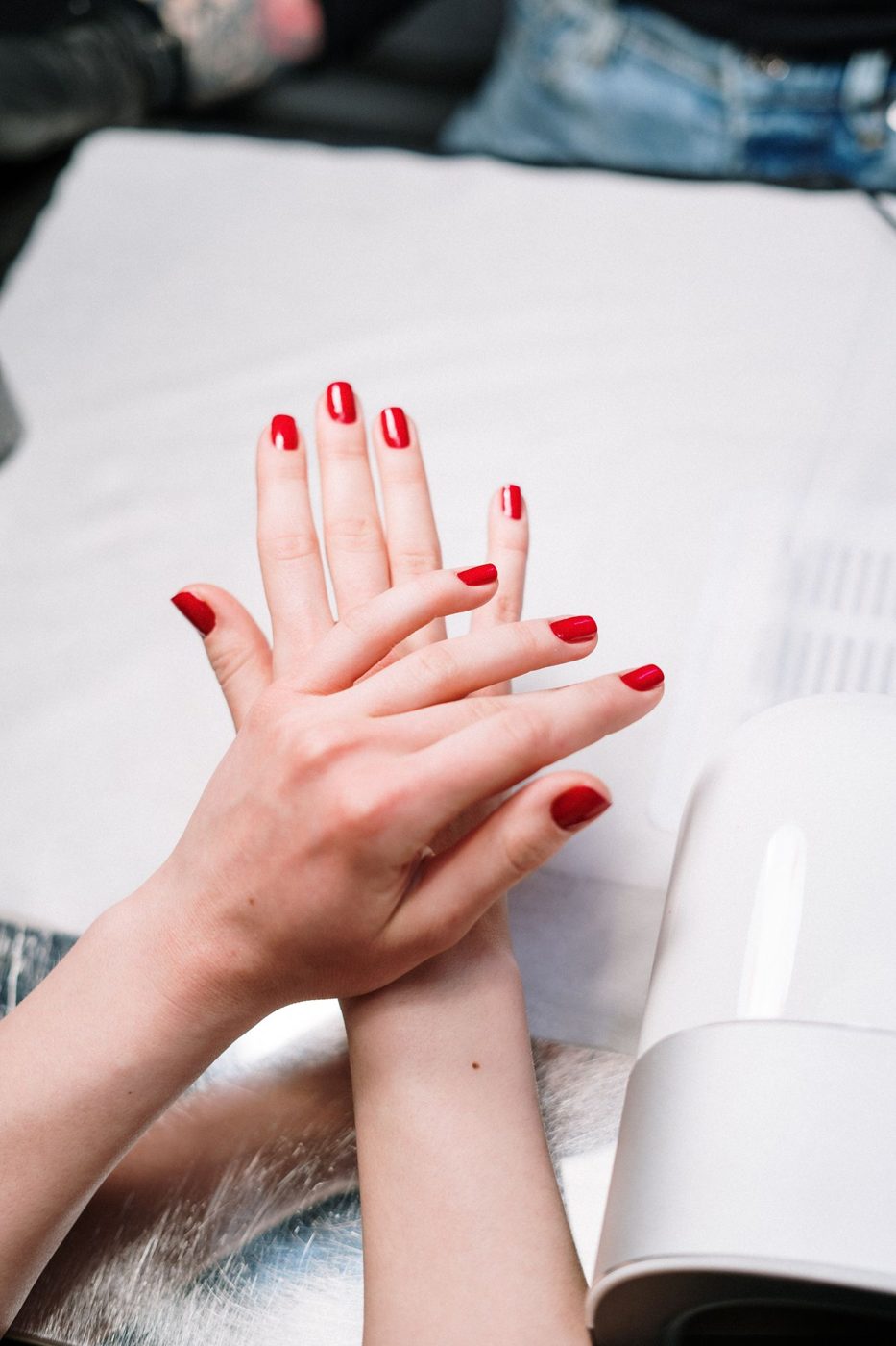 Red gel manicure
